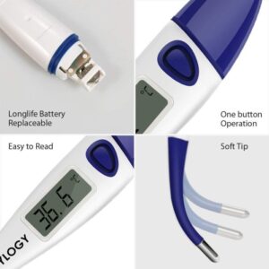 Hylogy Digital Thermometer Soft Tip Flexible No Mercury