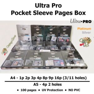 Ultra Pro A4 A5 1p 2p 3p 4p 5p 8p 9p 10p 16p 18p Platinum Silver Page