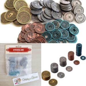 Scythe Metal Coins Multi-Colored Game Pieces Board Game Koin Logam