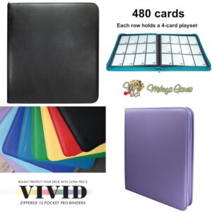 UltraPro Vivid 12-Pocket Zippered Binder 480 Album Kartu Ritsleting