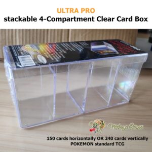 Ultra Pro stackable 4-Compartment Clear Card Box Pokemon MTG TCG Sport