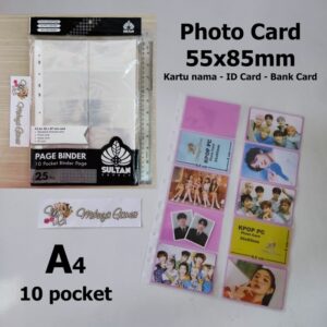 Sultan 10-pocket A4 Sleeve Page 59x94mm KPOP PC Kartu Nama ID Card