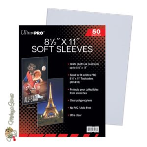 Ultra Pro 8.5x11" Soft Sleeves 21.8x28.35cm Plastik no-pvc Besar Foto