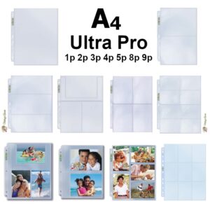 UltraPro A4 1p 2p 3p 4p 5p 8p 9p 10p Platinum Silver Photo Sleeve Page