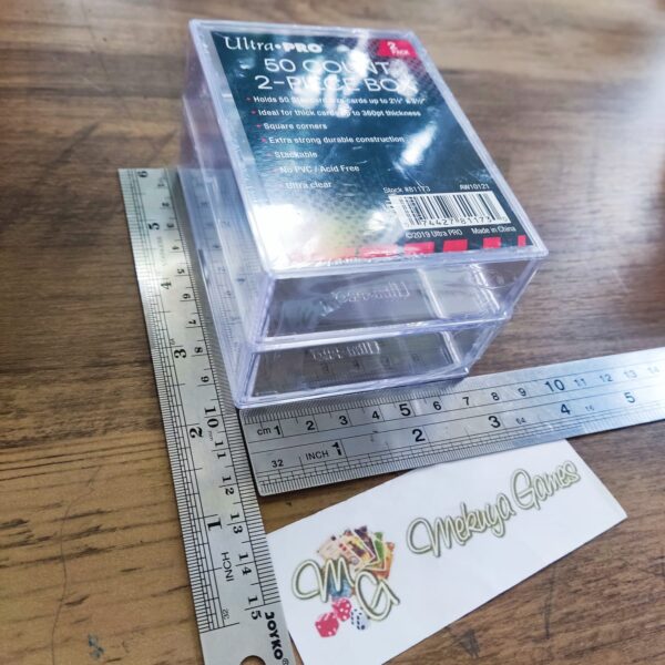 Ultra Pro stackable 2-Piece 50 count Clear Card Boxes (2ct) Ideal for thick cards up to 360pt thickness Deck Box 100 kartu Pokemon MTG TCG Sport Kotak Kartu Foto 2R KPOP - Image 4